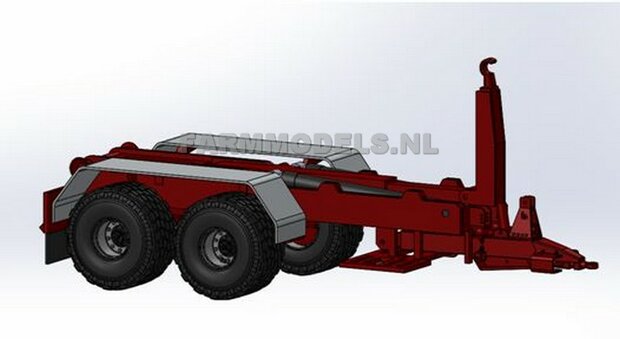 Jan Veenhuis 2-asser haakarm Carrier Bouwpakket Basis 1:32, Nu met 4x Michelin XS banden + velgen + BPW einddoppen  LAATSTE!!!