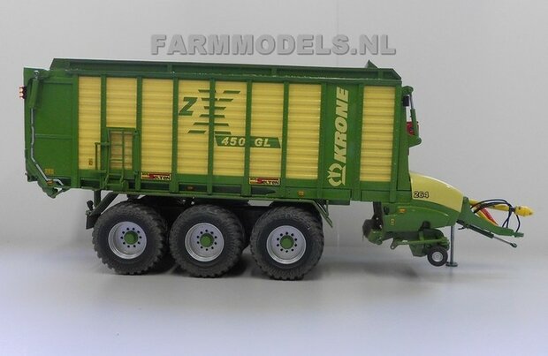 641. Krone ZX 450 Dubbeldoel wagen op Vredestein 800/45 R30.5 banden