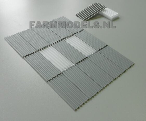 30x Dakplaten Light grey / Licht grijs, 1:32 Juweela 23259  