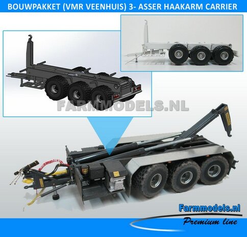 (VMR Veenhuis) 3-asser haakarm Carrier Bouwpakket Basis, asafstand 160, 1:32 (HTD)   