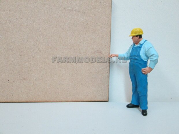 1x muurdeel Blank, 250 x 80 x 3 mm, kaal hout - t.b.v. (bewaar-) loods / stal / kantoor / huis, 1:32                