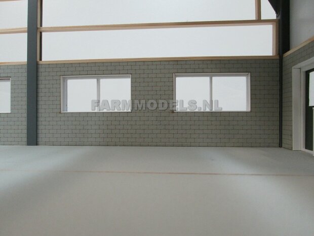 1x muurdeel Beton grijs mat, 250 x 80 x 3 mm, Hout in Betonkleur - t.b.v. (bewaar-) loods / stal / kantoor / huis, 1:32                          