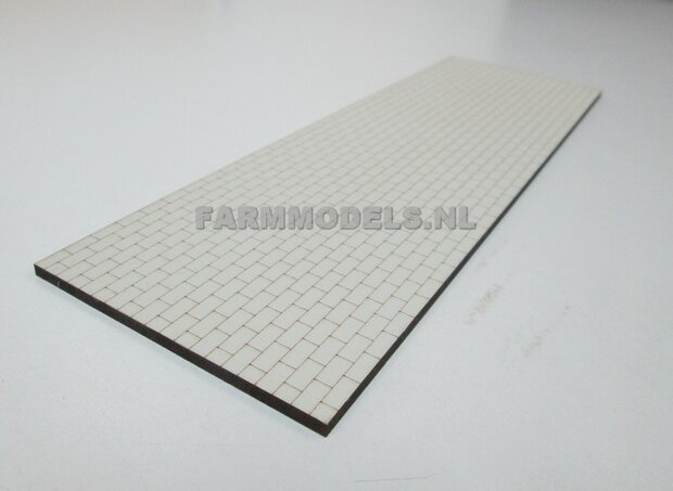 1x muurdeel Kalkzandsteen Beton grijs mat, 250 x 80 x 3 mm, Hout in Betonkleur - t.b.v. (bewaar-) loods / stal / kantoor / huis, 1:32               