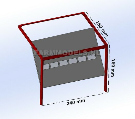 1x Vaste Deur Plaat + 6 Ramen t.b.v. railset 24 cm breed -BOUWKIT- Kunststof wit t.b.v. (bewaar-) loods / stal / kantoor / huis, 1:32 (HTD)