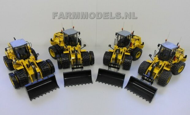 920. New Holland shovel, schaal 1:32, brede banden, snel wissel, Holaras kuilverdeler etc