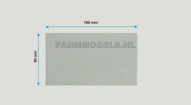 1x muurdeel Beton grijs mat, 160 x 80 x 3 mm, Hout in Betonkleur - t.b.v. (bewaar-) loods / stal / kantoor / huis, 1:32                                   