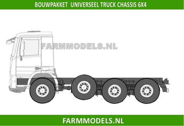 Universeel Vrachtwagen Chassis 8x6 Bouwpakket Basis 1:32  
