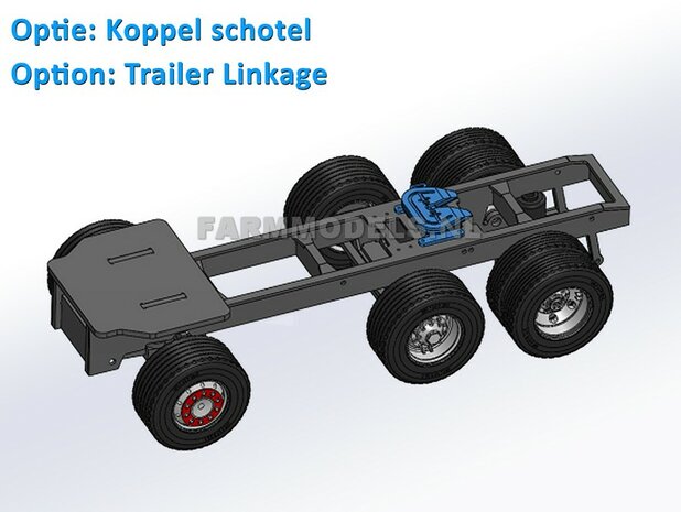 Universeel Vrachtwagen Chassis 6x4 met lift as, BOUWKIT Basis 1:32 (HTD)