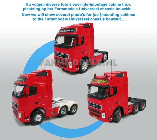 Universeel Vrachtwagen Chassis 6x4 met lift as, BOUWKIT Basis 1:32 (HTD)