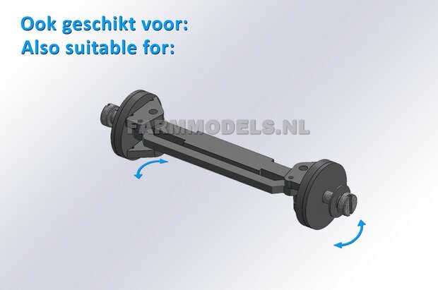 2x Vrachtwagen banden &Oslash; 35.5 mm met kunststof velg 1:32