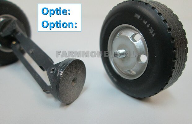 2x Ombouw / Inleg-deel + Center Ring t.b.v. Super Single / Smalle Truck banden (=velg kom+ring) NU BLANK GELEVERD, &Oslash; 17.3 x 5 mm, 1:32                               