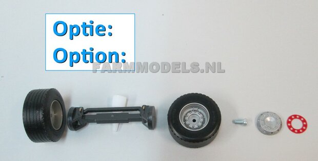 2x Ombouw / Inleg-deel + Center Ring t.b.v. Super Single / Smalle Truck banden (=velg kom+ring) NU BLANK GELEVERD, &Oslash; 17.3 x 5 mm, 1:32                               