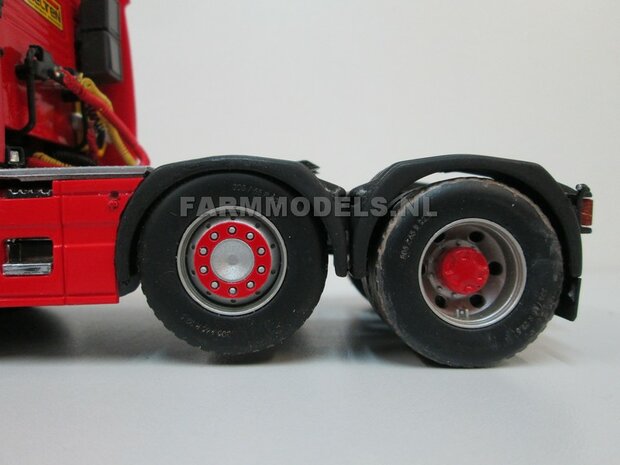 2x Truck achteras Spatborden set + &Oslash; 1.5 mm messing montage as, zwart, 1:32