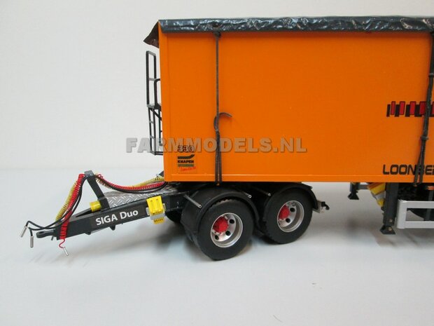 2x Brede Half Ronde Spatborden set t.b.v. Dubbellucht (Truck/Trailer) banden + &Oslash; 1.6 mm aluminium pijp, Resin  1:32              