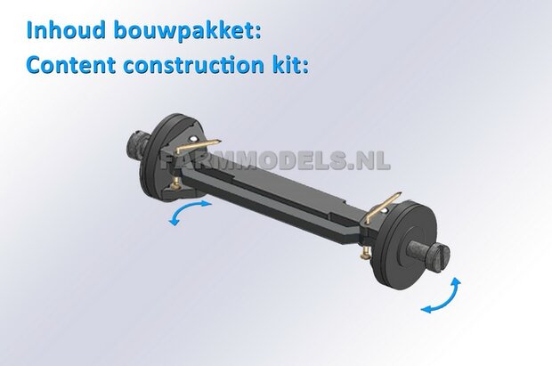 Sleep-/stuur-/lift as t.b.v. universeel Vrachtwagen Chassis Farmmodels Bouwpakket Basis 1:32 (HTD)                 