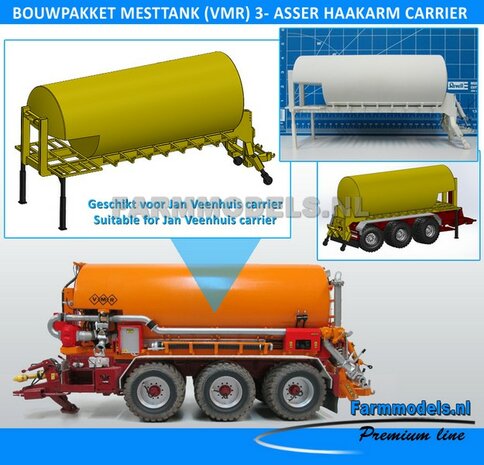 Carrier Mesttank + hefinrichting bouwpakket t.b.v. (Jan Veenhuis) Haakarm carrier, bouwpakket basis 1:32                     