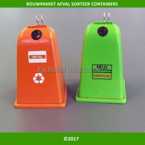 2x Afval sorteer containers  Bouwpakket 