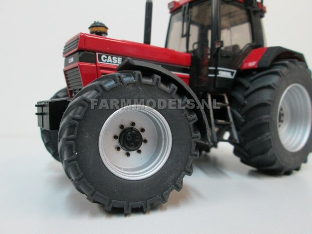 Aluminium Achteras velgen + bredere banden, geschikt voor de SCHUCO Case &amp; IH 1255 / 1455  Massieve Aluminium velgen 1:32                  