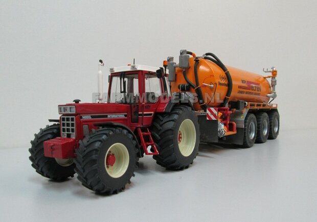 Aluminium Achteras velgen + bredere banden, geschikt voor de SCHUCO Case &amp; IH 1255 / 1455  Massieve Aluminium velgen 1:32                  