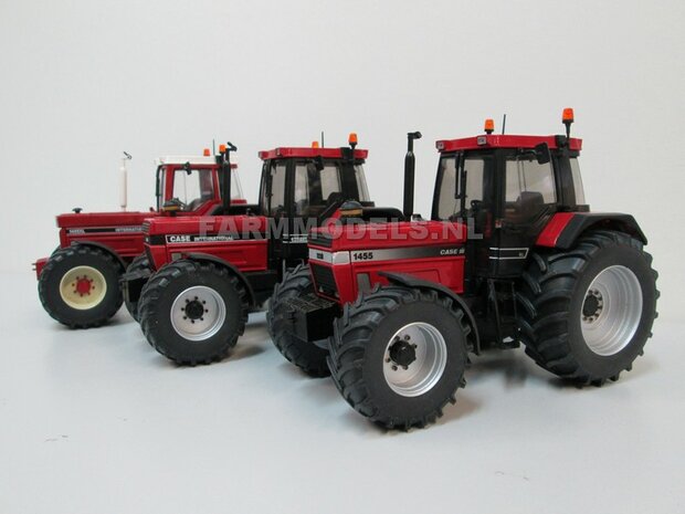 Aluminium Achteras velgen + bredere banden, geschikt voor de SCHUCO Case &amp; IH 1255 / 1455  Massieve Aluminium velgen 1:32                  