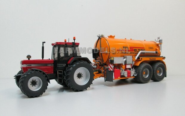 Aluminium Achteras velgen + bredere banden, geschikt voor de SCHUCO Case &amp; IH 1255 / 1455  Massieve Aluminium velgen 1:32                  