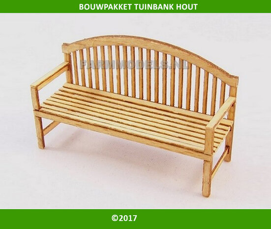Tuin bank hout bouwkit 1:32 PLM427