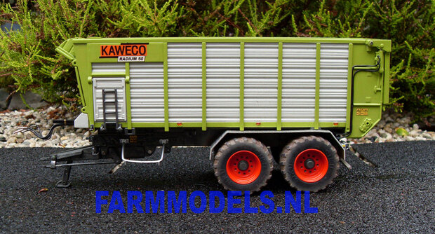 2x Aluminium minatuur traanplaat spatborden voor tandem assers van o.a. Joskin ROS 1:32  