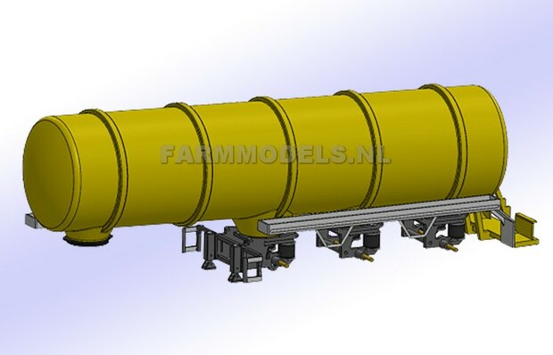 Mestoplegger ZONDER BANDEN (VMA / D-Tec) 3 asser mest trailer (slurrytanker) Bouwpakket Basis 1:32