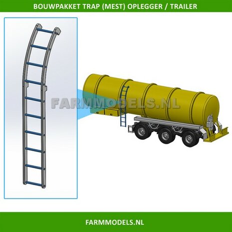 Trap zijkant t.b.v. mest oplegger / mesttank Bouwkit, geschikt voor o.a. Mestoplegger, trailer &amp; Mesttank 1:32 (HTD)           