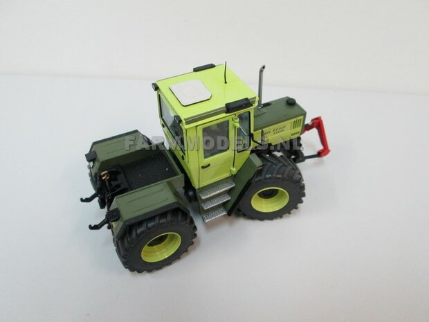 &Oslash; 47 mm: 4x brede banden + alu. velgen MB Trac 1100 , Velgen MB Trac groen + zwarte planeetkappen + wielboutringen, geschikt voor MB trac 1100 1:32            