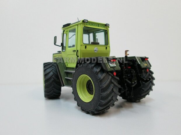 &Oslash; 47 mm: 4x brede banden + alu. velgen MB Trac 1100 , Velgen MB Trac groen + zwarte planeetkappen + wielboutringen, geschikt voor MB trac 1100 1:32            