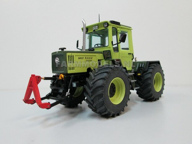 &Oslash; 47 mm: 4x brede banden + alu. velgen MB Trac 1100 , Velgen MB Trac groen + zwarte planeetkappen + wielboutringen, geschikt voor MB trac 1100 1:32            