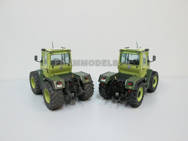 &Oslash; 47 mm: 4x brede banden + alu. velgen MB Trac 1100 , Velgen MB Trac groen + zwarte planeetkappen + wielboutringen, geschikt voor MB trac 1100 1:32            