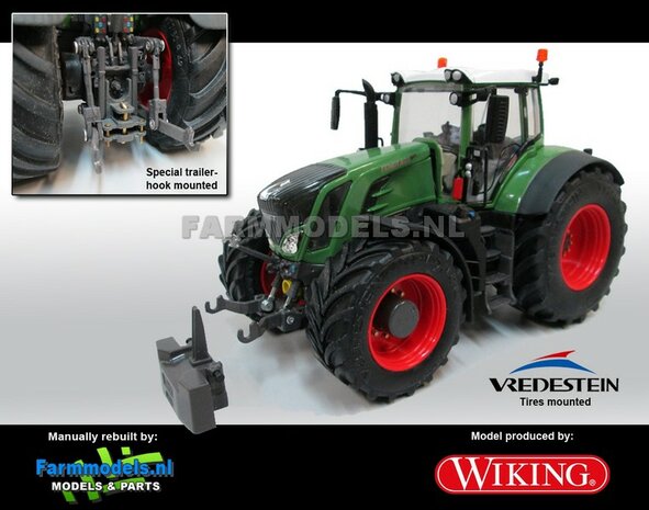 VOORBEELD FOTO&#039;S Fendt 828 Vario S4 (2015), Brede banden + spatborden + trekhaak - 1:32 Wiking Handmatig verbouwd / Manually rebuilt   VOORBEELDFOTO