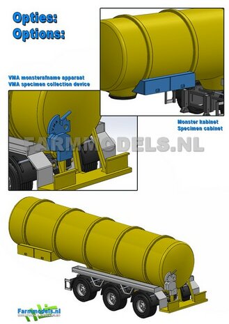 Mestoplegger + SuperSingle Banden (VMA / D-Tec) 3 asser mest trailer (slurrytanker) Bouwpakket Basis 1:32 (HTD)          