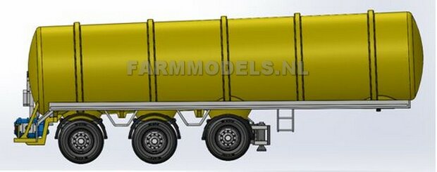 Mestoplegger + SuperSingle Banden (VMA / D-Tec) 3 asser mest trailer (slurrytanker) Bouwpakket Basis 1:32 (HTD)          