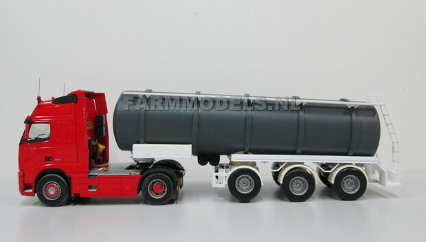 Mestoplegger + SuperSingle Banden (VMA / D-Tec) 3 asser mest trailer (slurrytanker) Bouwpakket Basis 1:32 (HTD)          