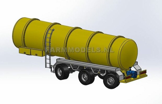 Mestoplegger + SuperSingle Banden (VMA / D-Tec) 3 asser mest trailer (slurrytanker) Bouwpakket Basis 1:32 (HTD)          