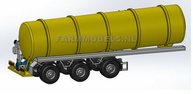 Mestoplegger + SuperSingle Banden (VMA / D-Tec) 3 asser mest trailer (slurrytanker) Bouwpakket Basis 1:32 (HTD)          