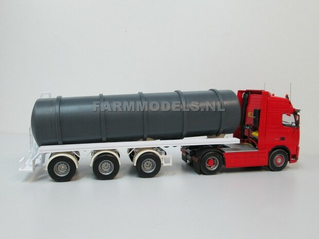 Mestoplegger + SuperSingle Banden (VMA / D-Tec) 3 asser mest trailer (slurrytanker) Bouwpakket Basis 1:32 (HTD)          