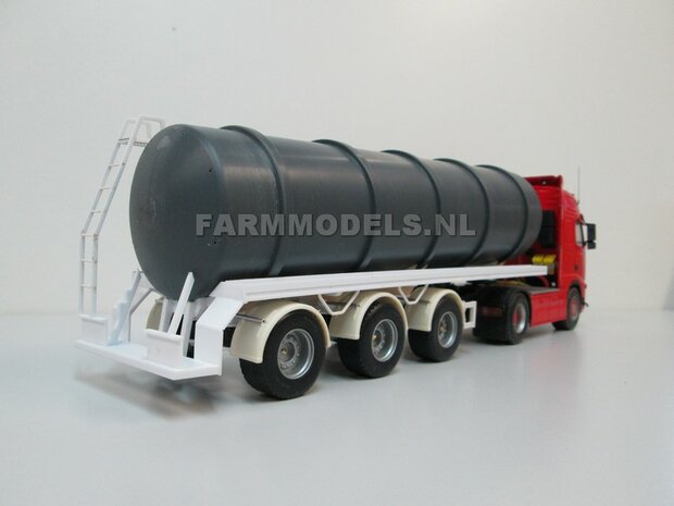 Mestoplegger + SuperSingle Banden (VMA / D-Tec) 3 asser mest trailer (slurrytanker) Bouwpakket Basis 1:32 (HTD)          