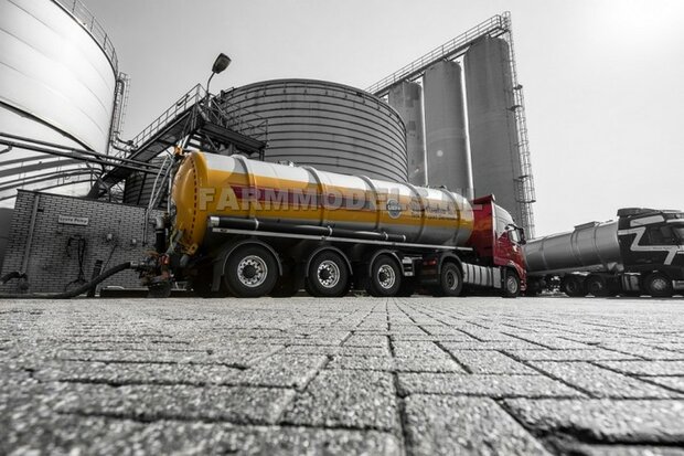 Mestoplegger + SuperSingle Banden (VMA / D-Tec) 3 asser mest trailer (slurrytanker) Bouwpakket Basis 1:32      