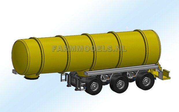 Mestoplegger + SuperSingle Banden (VMA / D-Tec) 3 asser mest trailer (slurrytanker) Bouwpakket Basis 1:32      