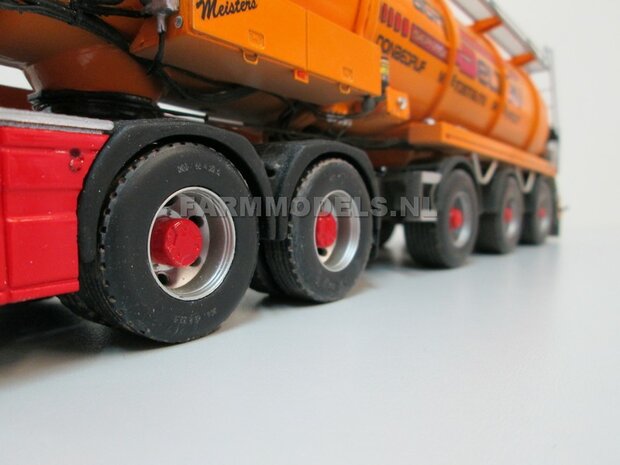 Mestoplegger + SuperSingle Banden (VMA / D-Tec) 3 asser mest trailer (slurrytanker) Bouwpakket Basis 1:32 (HTD)          