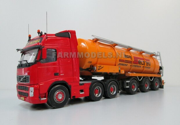 Mestoplegger + SuperSingle Banden (VMA / D-Tec) 3 asser mest trailer (slurrytanker) Bouwpakket Basis 1:32 (HTD)          