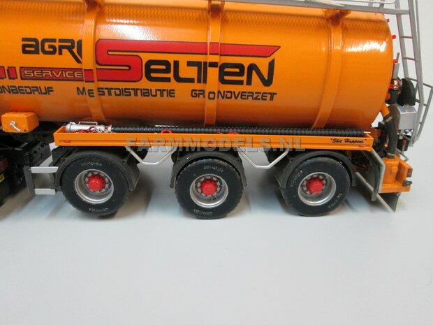 Mestoplegger + SuperSingle Banden (VMA / D-Tec) 3 asser mest trailer (slurrytanker) Bouwpakket Basis 1:32 (HTD)          