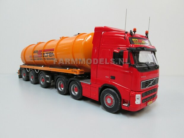 Mestoplegger + SuperSingle Banden (VMA / D-Tec) 3 asser mest trailer (slurrytanker) Bouwpakket Basis 1:32 (HTD)          