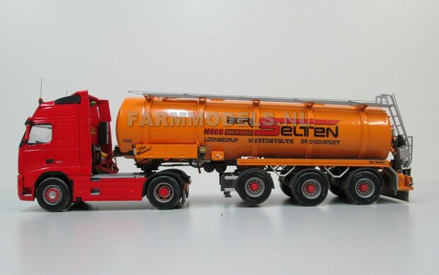 Mestoplegger + SuperSingle Banden (VMA / D-Tec) 3 asser mest trailer (slurrytanker) Bouwpakket Basis 1:32 (HTD)          