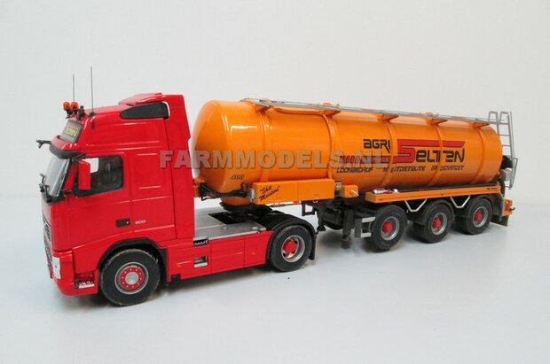 Mestoplegger + SuperSingle Banden (VMA / D-Tec) 3 asser mest trailer (slurrytanker) Bouwpakket Basis 1:32 (HTD)          