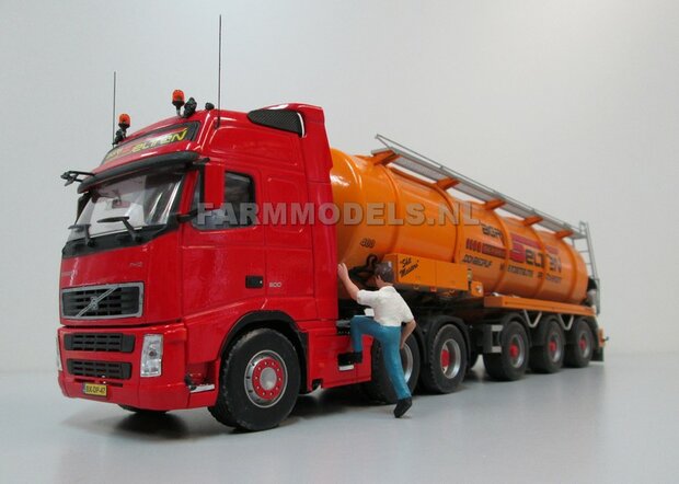 4x dubbelle montering Vrachtwagen banden &Oslash; 35.5 mm met kunststof velg 1:32